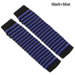 1 Pair Striped Soft Mitten Knitted Elbow Gloves Long Glove Fingerless Cotton Classic Wristband Arm Cover Sleeve For Women Girls