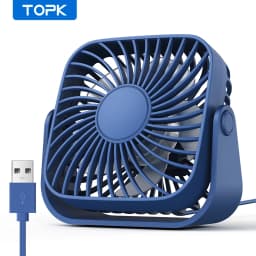 TOPK 4Inch USB Mini Portable Fan for Camping,3 Speeds Quiet Desk Table Personal Fan,360°Adjustment Standing fans for room Home