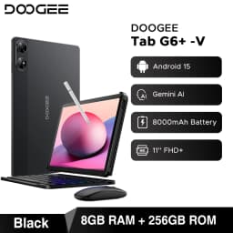 DOOGEE Tab G6+ Tablet Android 15 Gemini Al 11'' Display Dual Speakers 8000mAh Battery 8GB 256GB Support Widevine L1 Smart Pad