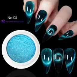 9D Meteorite Cat Eye Powder Strong Magnetic Nail Glitter Pigment Manicure Holographic Laser Chrome Dust Can Use With Polish Gel