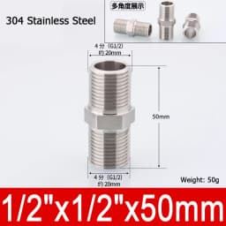 1-10pcs Nipple Connector 1/8"1/4"3/8" 1/2" 3/4"1" Stainless Steel Double Male Thread Equal/Reducing Connector Length 30-100mm