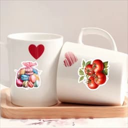 17PCS DIY Scrapbooking Hand-painted Watercolor Retro Tomato Farm Stickers Album Daily Planner Label Stationery Vintage