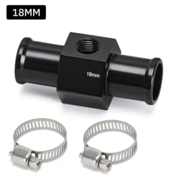 Black Water Temp Gauge Radiator Temperature Water Temp Joint Pipe Sensor 18MM 20MM 22MM 24MM Hose Adapter