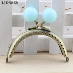 8.5cm Big beads Antique Bronze metal Purse Frame Handle for Clutch Bag Handbag Accessories Making Kiss Clasp Lock