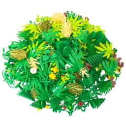 100g Plants Building Blocks DIY Toys Leaves Grasses Pine Trees Bamboo Flowers Multi-scene Construction Practical Accessories