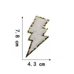 10pcs Set Chenille Self-Adhesive Patches Shiny Glitter Base Lightning Star Rainbow Patch for Bags Hats Jackets Clothing