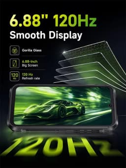 Cubot Kingkong Dura Rugged Android Smartphone 16 20Gb(8+12) & 32Gb(12+20) Ram, 128Gb/256Gb Rom, 6.88" 120Hz Display, Nfc, Face Id & Fingerprint Unlock
