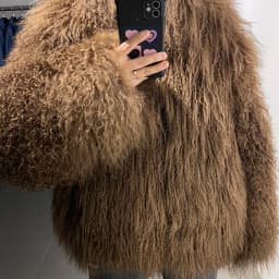 YOLOAgain Plus Size Dark Brown Mongolia Sheep Fur Jacket Women Real Fur Jacket Female Winter Warm Outerwear