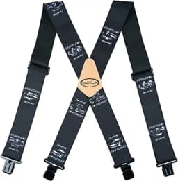 Suspenders Man For Pants 2" Wide Adjustable and Elastic Braces X Shape With Strong Clips - Heavy Duty Elastic Braces For Men