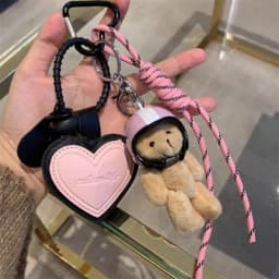 Cute Electric Car Bear Key Pendant 2024 New Trend Dachshund Handing Pendant Plush Pendant Girls School Bag Pendant