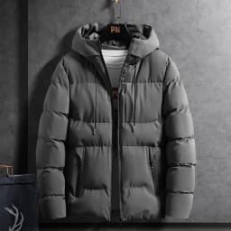 Winter Thickened Hooded Men's Cotton Jacket Warmth Outerwear Bread Style Coat Standard Fit Business Gentleman Daily Wear