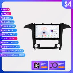 Hizpo 9" 2 Din Android Auto Radio for Ford S-Max S Max 2007 - 2015 Auto AC CarPlay 4G Car Multimedia GPS 2 Din Autoradio 6115 RDS