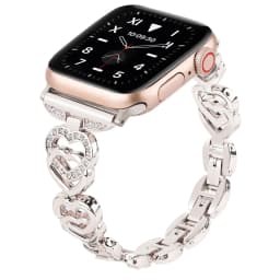 Diamond Heart Strap for Apple Watch band 40mm 44mm 38mm 44mm 45mm 49mm 42mm Metal Bracelet iWatch series se 7 6 3 5 Ultra 2 8 9