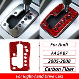 For Audi A4 S4 B7 2005-2008 Car Accessories Real Carbon Fiber Gear Shift Panel Set Cover Trim Interior Sticker Modification