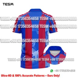 Men Red Retro Polo Collar Soccer Jersey 3D Print Short Sleeve T-shirt Breathable Football Training Tops Unisex Sports Streetw