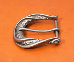 Men Heavy Sturdy Vintage Silver Metal Distressed Hammered Belt Buckle Leathercraft Buckle Fit 40Mm Strap