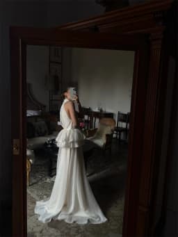 Kyoto Customized Off-white Halter Neck A-Line Wedding Dresses Tiered Zip Back vestidos de noche Floor-Length robe de mariée 2026
