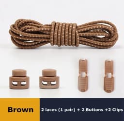 New1 Pair No Tie Shoelaces 1 Second Fast Round Plastic Lock Elastic Shoelace Suitable for All Sports Shoes Accessories Lazy Lace