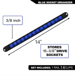 360° Swivel ABS Socket Organizer 1/4Inch 3/8Inch 1/2Inch Premium Quality Socket Clip Rail Holder Socket Organizer Sleeve Tools