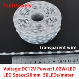 DC12V Seed Pixels Intelligent pixels 3channel RGB lights WS2811 WS2812 LED Pebble Pixel String Light RGB Addressable Full Color