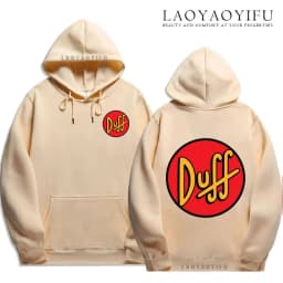 The Simpsons Duff Beer Circle Logo V2 Hoodie Funny Retro Street Fashion Men's Gift Long Sleeve Design Printed Family Pullover