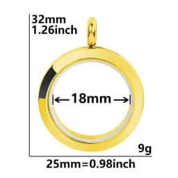 5Pcs 20-40mm Stainless Steel Glass Memory Cremation Urn Locket Pendant Openable Round Reliquary Photo Medaillon Colgantes