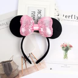 Anime Mouse Ears Headhand Cosplay Kawaii Cartoon Elastic Hair Accessories Party Sequin Bows Hairband Toys Children Adults Gift