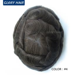 OS106 0.05-0.06mm Male Thin Skin Double Knot Hair Toupee 100% Density Indian Human Hair Prosthesis For Bald Men Hair Loss