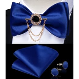 Exqusite Men's Self-tie Bowties Wedding Neck Ties For Man Accessories Cufflinks Hanky Brooch Set Red Black Yellow Blue Bowtie