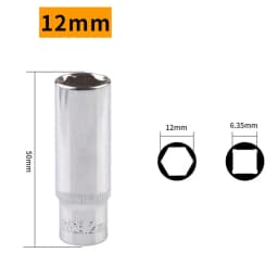 1Pc 1/4'' Hex Socket Adapter 4~14mm Deep Ratchet Wrench Head 50/25mm Length Impact Driver Hand Tools Car Repairing Accessories