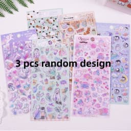 3 pcs/6 pcs Sweet Pets Room Cartoon Candy Crystal Stickers Scrapbooking Diy Journal Stationery Sticker Cute Deco School Supplies