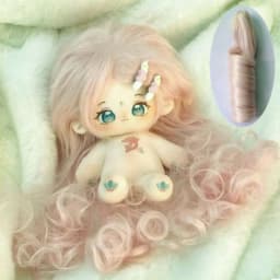 Msiredoll Wig Hair BJD Dolls Accessories For 20cm Cotton Doll Long Curly Hair Ponytail Chemical Fiber Wig