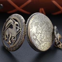 Alchemist Hollow Steampunk Quartz Pocket Watch Bronze Case Necklace Pendant Clock Chain Men's and Women's Christmas Gift Reloj