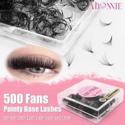 ABONNIE Loose 8D-20D Pointy Base Short Stem Premade Russian Volume Fans Faux Mink Premade Eyelash Extensions Makeup Cilios