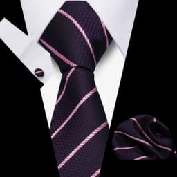 Men Business Tie Set Classic Plaid Dot Necktie Cufflinks Stripe Handkerchief For Wedding High Quality Formal Gravata Accessories