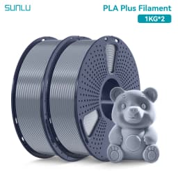 SUNLU 2Roll PLA Plus/Clear Filament 1.75mm +/- 0.02 mm 1kg Spool (2.2lbs) Neatly Arranged No Knot Filament Fit Most FDM Printer