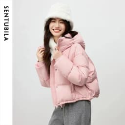 SENTUBILA Women's Winter Down Jacket 90% White Duck Down Puffy Puffer 2026 Winter Petite Bubble Coat Warm Outerwear W54YC1771X