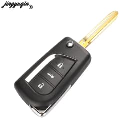 Jingyuqin 2/3 Buttons Flip Remote Car Key Shell Case For Toyota Corolla 2017 RAV4 Before 2013 Toy43 Toy48 VA2 Blade Replacement