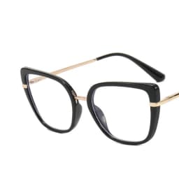 Cat Eye Anti Blue Light Myopia Glasses Classical Optical Glasses Women Metal Temple Customized Brand Design Prescription Glasses