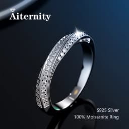 925 Sterling Silver Female Single Tail Ring100% Pass Diamond Tester Pen Moissanite Ring Matching Wedding Diamond Band for Women