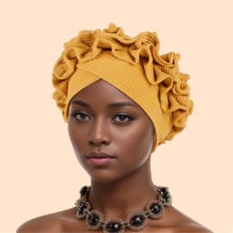 Ruffled Turban Cap Women's Head Wraps Soft Comfortable Headscarf Bonnet Lady Soild Color Headgear