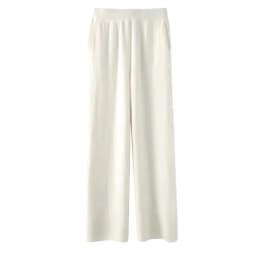 2024 New Autumn and Winter Solid Color Knitted Women's Wide-Leg Pants Thickened Casual Pants Temperament Commute Slimming
