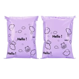50Pcs Purple Color Plastic Logistics Mailing Bag HELLO Bear Printing Courier Mail Bag Self Seal Express Party Gifts Storage Bags