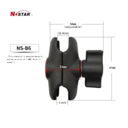 1 Inch 25mm Ball Head Adapter Motorcycle Handlebar Clamp Mount Phone Ball Head Mount Aluminum Ball Base Socket Arm Mount for Ram