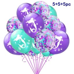 Mermaid Birthday Balloons Set 32inch Purple Number Shell Foil Ballon Girls Happy Little Mermaid 1st 2nd 3rd 4th Birthday Balloon