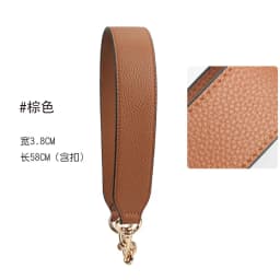 58cm Leather Bag Strap Handle Short Shoulder Belt Gold Buckle for Women Crossbody Handbag Replacement Strap Accessory 3.8cm Wide