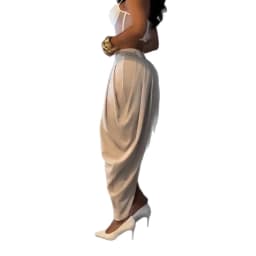 New Women's Pants High Waist Loose Drape Irregular Small Feet Casual Pants Trousers Solid Color