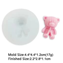 Cute Mini Bear Silicone Mold Fondant Cupcake Chocolate Biscuit Sugarcraft Kitchen Baking Cake Decorating Tools DIY Epoxy Mould