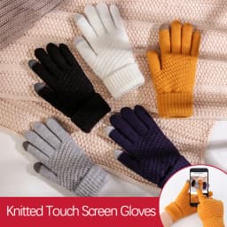 Wool Knitted Gloves Unisex Pineapple Texture Touchscreen Elastic Gloves Winter Warm For Cycling Jacquard Students Gloves