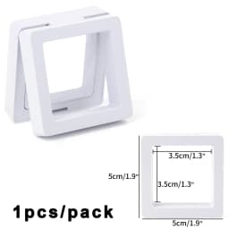 PE Film Jewelry Storage Box 3D Packaging Case Gemstone Free Stand Floating Frame Membrane Ring Earrings Necklace Display Holder